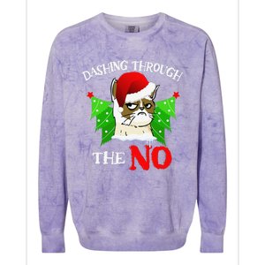 Cat Lover Xmas Dashing Through Grumpy Cats The No Christmas Colorblast Crewneck Sweatshirt