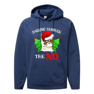 Cat Lover Xmas Dashing Through Grumpy Cats The No Christmas Performance Fleece Hoodie