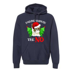 Cat Lover Xmas Dashing Through Grumpy Cats The No Christmas Premium Hoodie