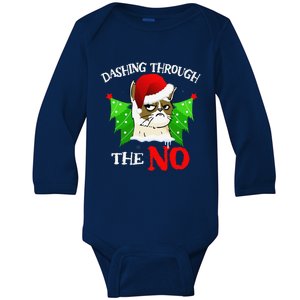 Cat Lover Xmas Dashing Through Grumpy Cats The No Christmas Baby Long Sleeve Bodysuit