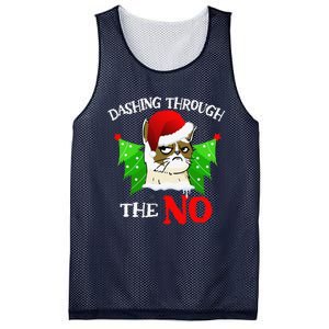 Cat Lover Xmas Dashing Through Grumpy Cats The No Christmas Mesh Reversible Basketball Jersey Tank