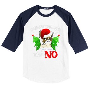 Cat Lover Xmas Dashing Through Grumpy Cats The No Christmas Baseball Sleeve Shirt