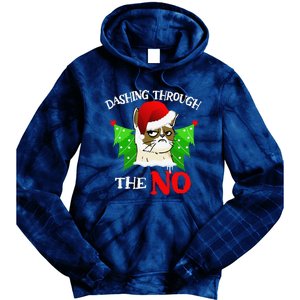 Cat Lover Xmas Dashing Through Grumpy Cats The No Christmas Tie Dye Hoodie