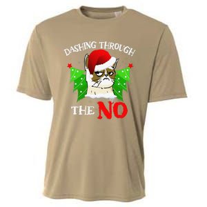 Cat Lover Xmas Dashing Through Grumpy Cats The No Christmas Cooling Performance Crew T-Shirt