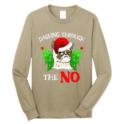 Cat Lover Xmas Dashing Through Grumpy Cats The No Christmas Long Sleeve Shirt