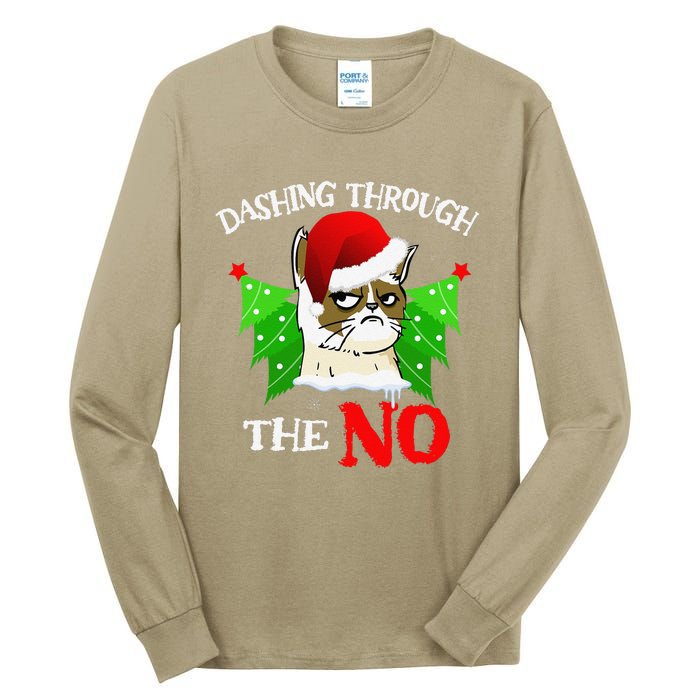 Cat Lover Xmas Dashing Through Grumpy Cats The No Christmas Tall Long Sleeve T-Shirt