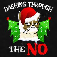 Cat Lover Xmas Dashing Through Grumpy Cats The No Christmas Ladies PosiCharge Tri-Blend Wicking Tank
