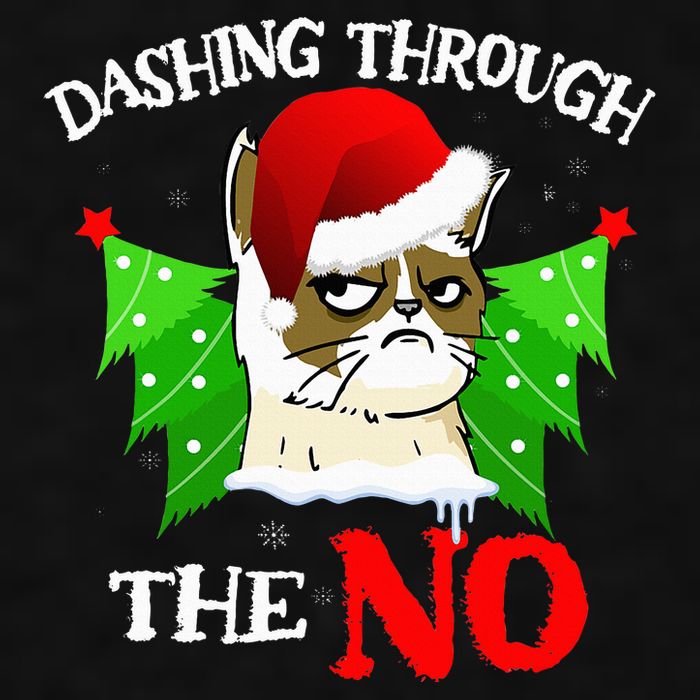 Cat Lover Xmas Dashing Through Grumpy Cats The No Christmas Ladies PosiCharge Tri-Blend Wicking Tank