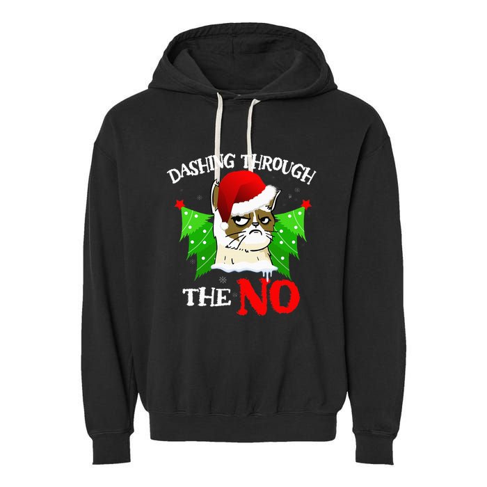 Cat Lover Xmas Dashing Through Grumpy Cats The No Christmas Garment-Dyed Fleece Hoodie