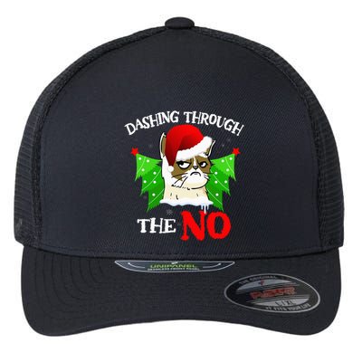 Cat Lover Xmas Dashing Through Grumpy Cats The No Christmas Flexfit Unipanel Trucker Cap