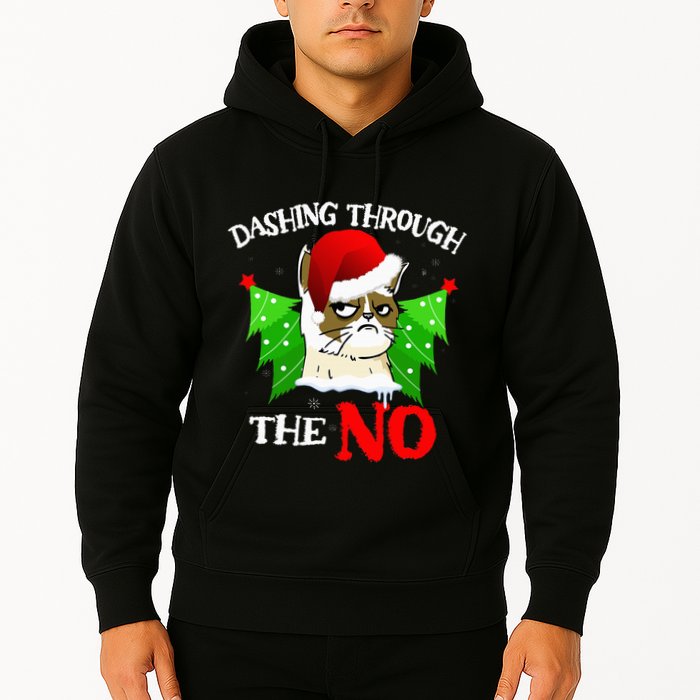 Cat Lover Xmas Dashing Through Grumpy Cats The No Christmas Hoodie