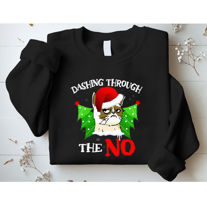 Cat Lover Xmas Dashing Through Grumpy Cats The No Christmas Sweatshirt