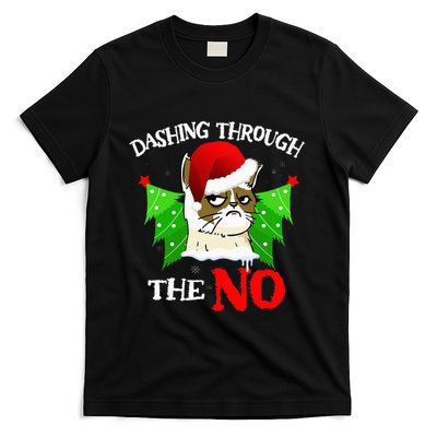 Cat Lover Xmas Dashing Through Grumpy Cats The No Christmas T-Shirt