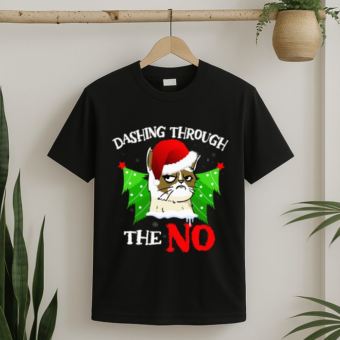 Cat Lover Xmas Dashing Through Grumpy Cats The No Christmas T-Shirt