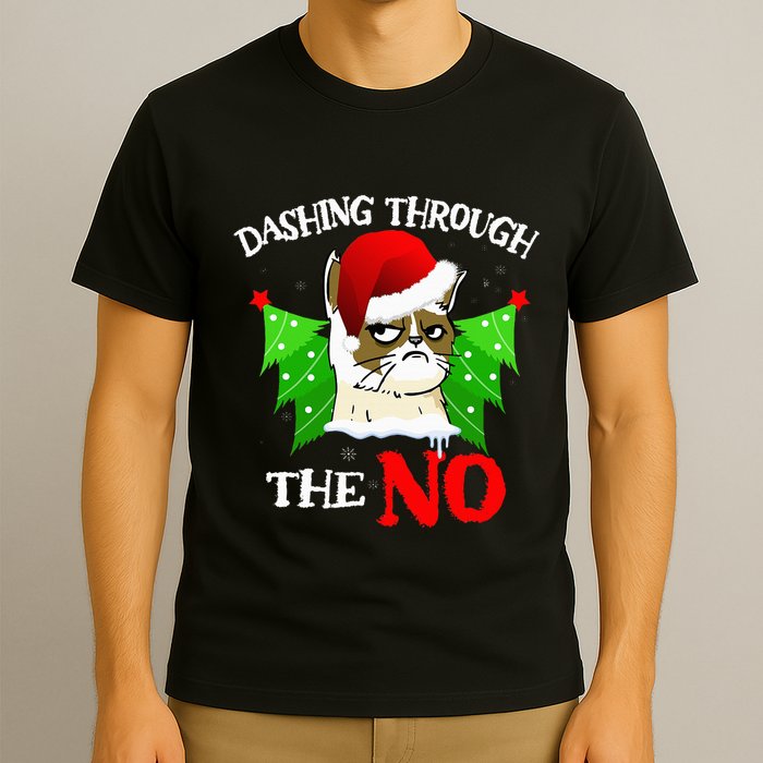 Cat Lover Xmas Dashing Through Grumpy Cats The No Christmas T-Shirt