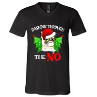 Cat Lover Xmas Dashing Through Grumpy Cats The No Christmas V-Neck T-Shirt