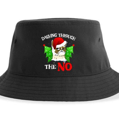 Cat Lover Xmas Dashing Through Grumpy Cats The No Christmas Sustainable Bucket Hat
