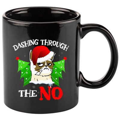 Cat Lover Xmas Dashing Through Grumpy Cats The No Christmas 11oz C Handle Ceramic Mug