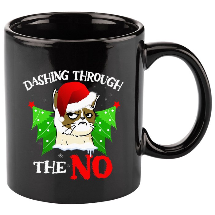 Cat Lover Xmas Dashing Through Grumpy Cats The No Christmas 11oz C Handle Ceramic Mug