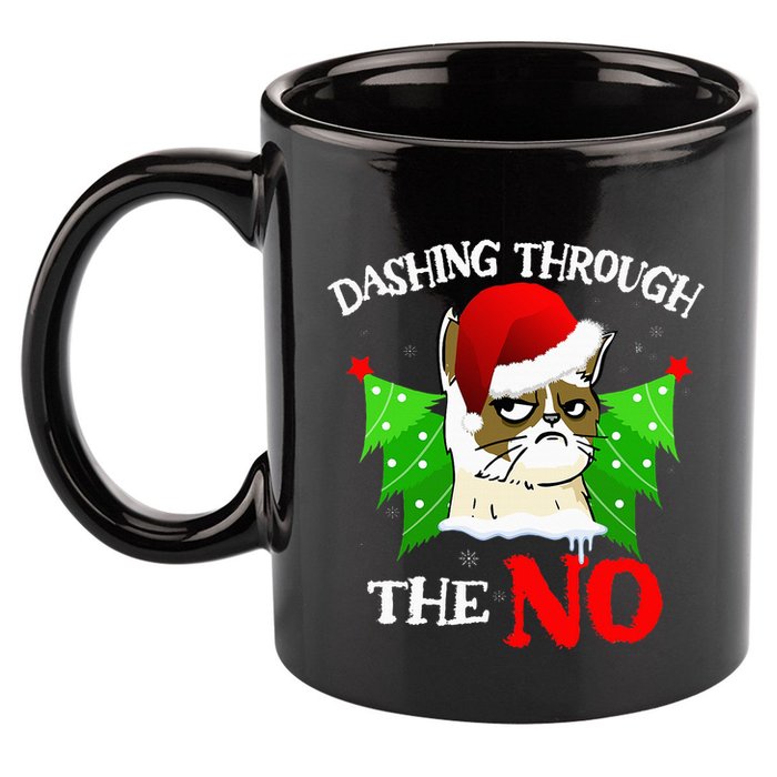Cat Lover Xmas Dashing Through Grumpy Cats The No Christmas 11oz C Handle Ceramic Mug