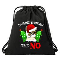 Cat Lover Xmas Dashing Through Grumpy Cats The No Christmas Drawstring Bag