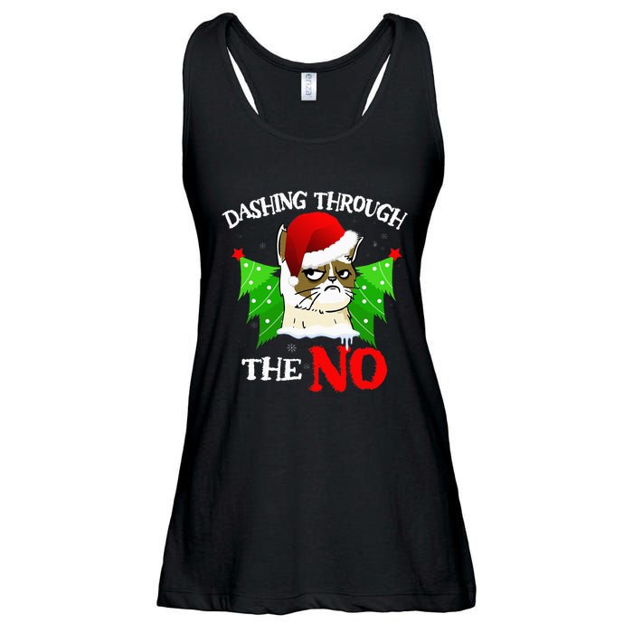 Cat Lover Xmas Dashing Through Grumpy Cats The No Christmas Ladies Essential Flowy Tank