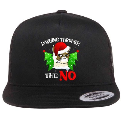Cat Lover Xmas Dashing Through Grumpy Cats The No Christmas Flatbill Hat