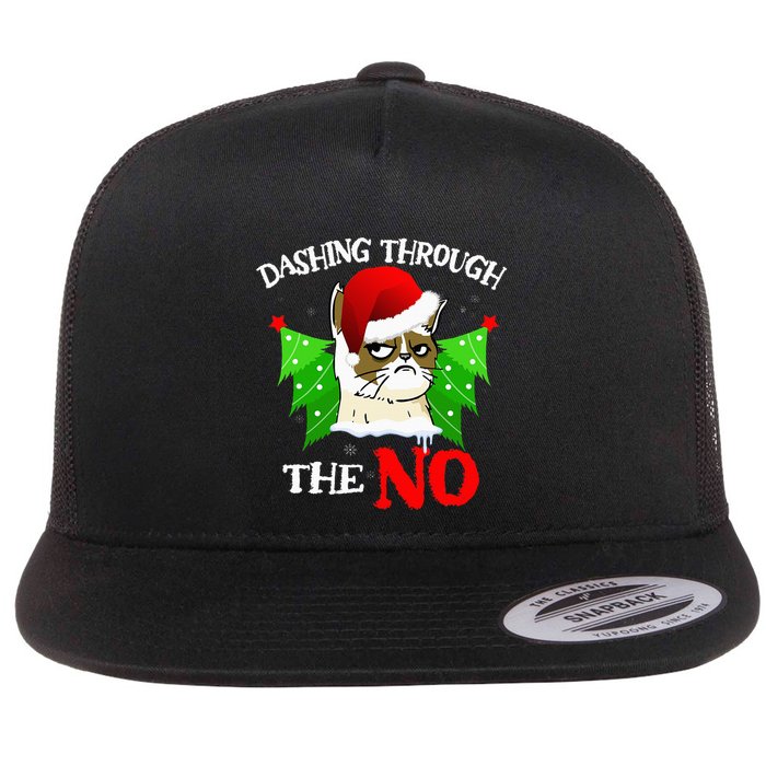 Cat Lover Xmas Dashing Through Grumpy Cats The No Christmas Flatbill Hat