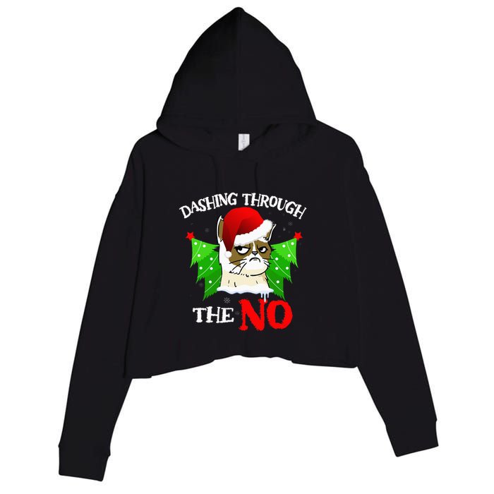 Cat Lover Xmas Dashing Through Grumpy Cats The No Christmas Crop Fleece Hoodie