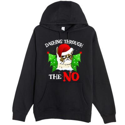 Cat Lover Xmas Dashing Through Grumpy Cats The No Christmas Premium Pullover Hoodie