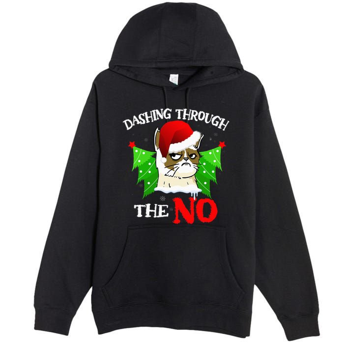 Cat Lover Xmas Dashing Through Grumpy Cats The No Christmas Premium Pullover Hoodie