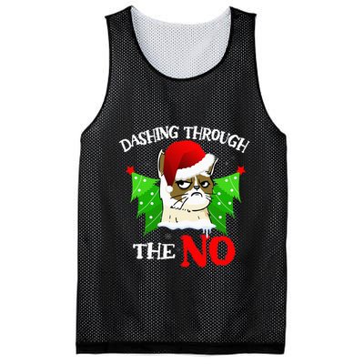 Cat Lover Xmas Dashing Through Grumpy Cats The No Christmas Mesh Reversible Basketball Jersey Tank