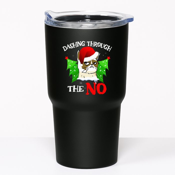 Cat Lover Xmas Dashing Through Grumpy Cats The No Christmas Tumbler