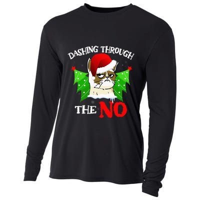 Cat Lover Xmas Dashing Through Grumpy Cats The No Christmas Cooling Performance Long Sleeve Crew