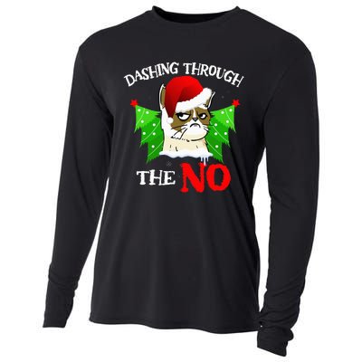 Cat Lover Xmas Dashing Through Grumpy Cats The No Christmas Cooling Performance Long Sleeve Crew