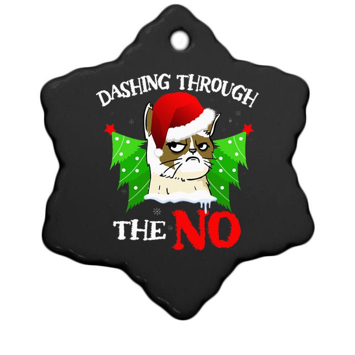 Cat Lover Xmas Dashing Through Grumpy Cats The No Christmas Ceramic Star Ornament