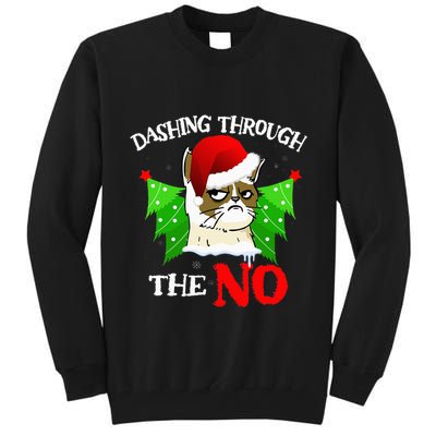 Cat Lover Xmas Dashing Through Grumpy Cats The No Christmas Tall Sweatshirt