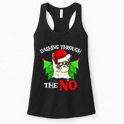 Cat Lover Xmas Dashing Through Grumpy Cats The No Christmas Womens Tank Top
