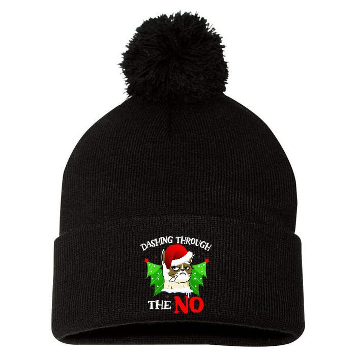 Cat Lover Xmas Dashing Through Grumpy Cats The No Christmas Pom Pom 12in Knit Beanie