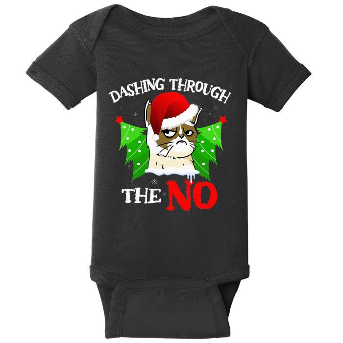 Cat Lover Xmas Dashing Through Grumpy Cats The No Christmas Baby Bodysuit