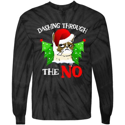 Cat Lover Xmas Dashing Through Grumpy Cats The No Christmas Tie-Dye Long Sleeve Shirt