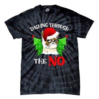 Cat Lover Xmas Dashing Through Grumpy Cats The No Christmas Tie-Dye T-Shirt