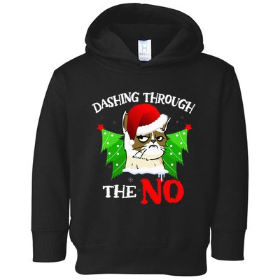Cat Lover Xmas Dashing Through Grumpy Cats The No Christmas Toddler Hoodie