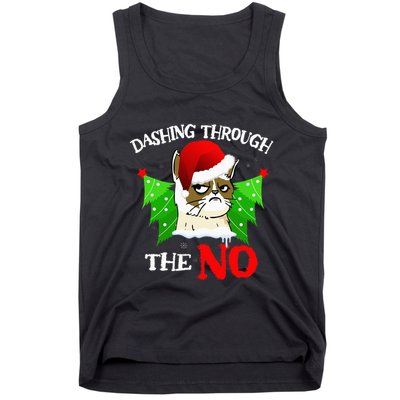 Cat Lover Xmas Dashing Through Grumpy Cats The No Christmas Tank Top