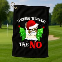 Cat Lover Xmas Dashing Through Grumpy Cats The No Christmas Golf Towel