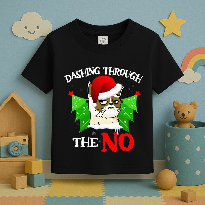Cat Lover Xmas Dashing Through Grumpy Cats The No Christmas Toddler T-Shirt