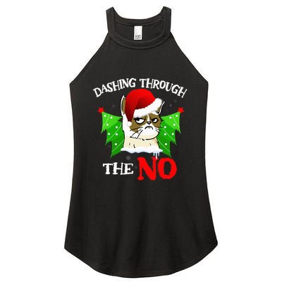 Cat Lover Xmas Dashing Through Grumpy Cats The No Christmas Women's Perfect Tri Rocker Tank