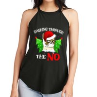 Cat Lover Xmas Dashing Through Grumpy Cats The No Christmas Women's Perfect Tri Rocker Tank