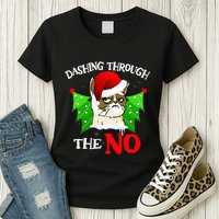 Cat Lover Xmas Dashing Through Grumpy Cats The No Christmas Womens T-Shirt