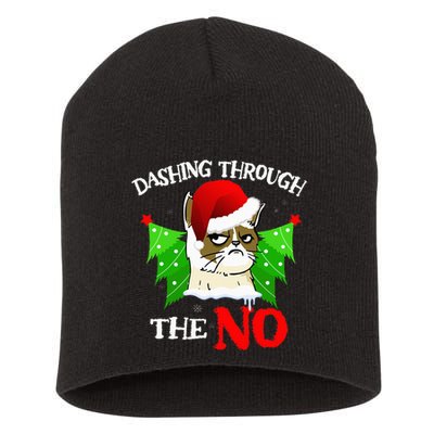 Cat Lover Xmas Dashing Through Grumpy Cats The No Christmas Short Acrylic Beanie